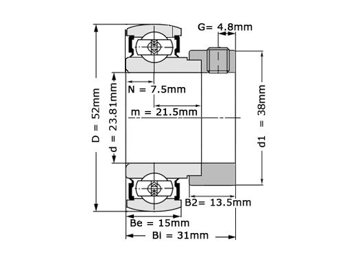 NTN Insert Lager AEL205-015 D1 W3 (23.81mm)
