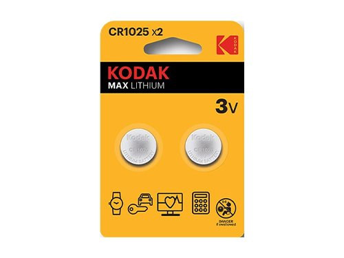 Foto van Kodak CR1025 lithium knoopcel batterij blister(2) Kodak CR1025 lithium knoopcel batterij blister(2)
