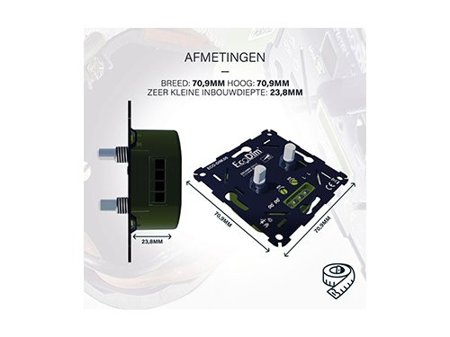 Foto van LED dimmer DUO 2-100W EcoDim fase afsnijding LED dimmer DUO 2-100W EcoDim fase afsnijding