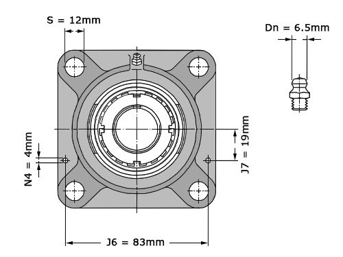 Foto van SKF Lagerblok Vierkant FYJ25 KF (20mm) SKF Lagerblok Vierkant FYJ25 KF (20mm)