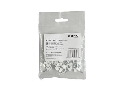 Foto van Kabelclip 4mm rond wit zak(25) Kabelclip 4mm rond wit zak(25)