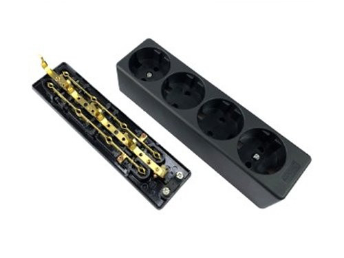 Tafelcontactdoos RA 4V langwerpig zwart