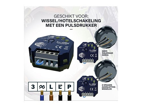 LED dimmer element 0-200W EcoDim fase afsnijding - WiFi