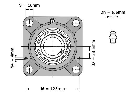 SKF Lagerblok Vierkant FYJ45 TF