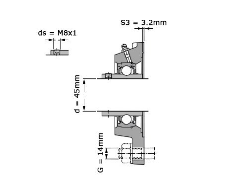 SKF Lagerblok Vierkant FYJ45 TF