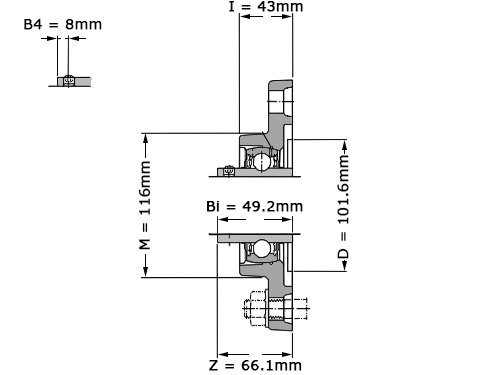 Foto van SKF Lagerblok Ovaal FYTB50 WF (50mm) SKF Lagerblok Ovaal FYTB50 WF (50mm)