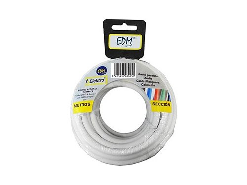 Kabel H03VV-F VMVS rond 3x1qmm wit 10m