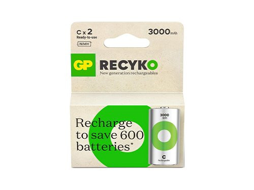 GP NiMH oplaadbare batterij C 3000mA blister(2)