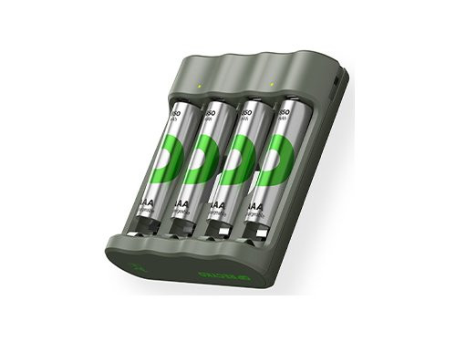 GP Batterijlader USB 3H met 4x850mA AAA batterij