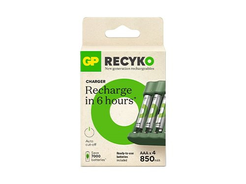 GP Batterijlader USB 3H met 4x850mA AAA batterij
