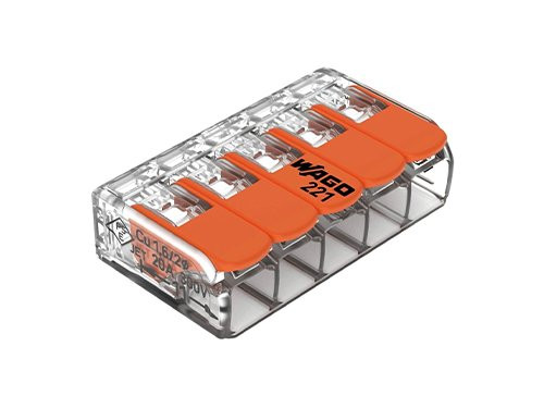 Foto van Lasklem hersluitbaar 5-voudig 0,2-4qmm doos(25) Lasklem hersluitbaar 5-voudig 0,2-4qmm doos(25)