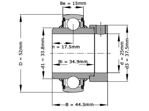 Foto van INA Insert Lager E25 KRR B (25x52x44.5mm) INA Insert Lager E25 KRR B (25x52x44.5mm)