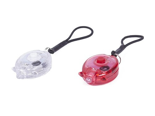 Foto van LED fietslampset met elastiek mini 2 delig rood/wit LED fietslampset met elastiek mini 2 delig rood/wit