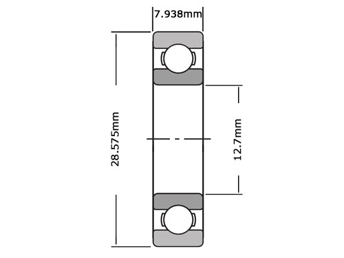 SKF Kogellager R8 2Z (12.700x28.575x7.938mm)