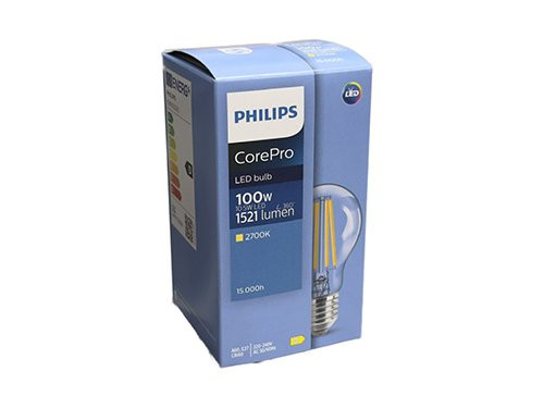 Foto van Philips LED GLS E27 10,5-100W 2700K filament helder Philips LED GLS E27 10,5-100W 2700K filament helder