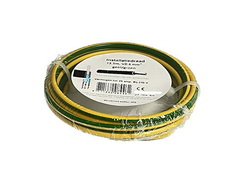 VD draad 6qmm GE/GR 2,5m