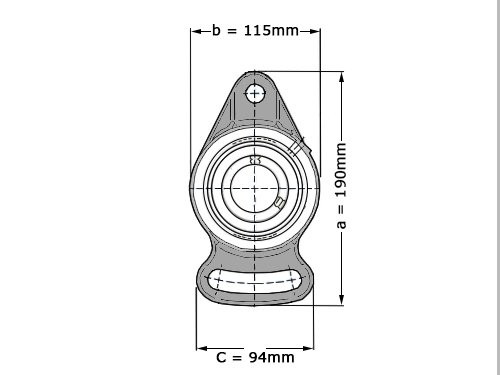 SNR Lagerblok Ovaal UCFA210 (50mm)