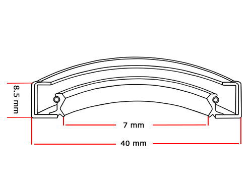 Oliekeerring 7x40x8.5mm BASL NBR 70
