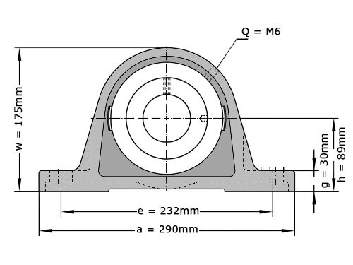INA Lagerblok Staand RASEY80 (80mm)