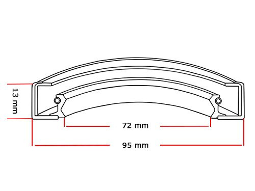 Foto van Oliekeerring 72x95x13mm B2 NBR 70 Oliekeerring 72x95x13mm B2 NBR 70