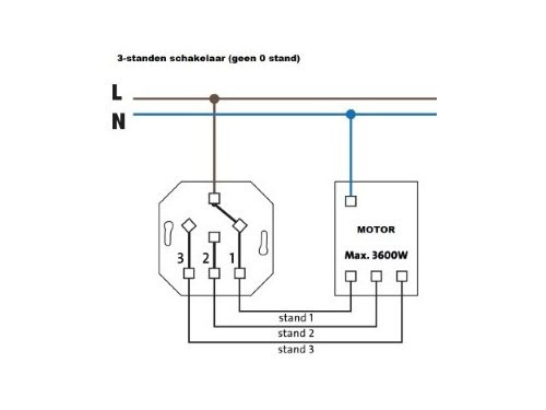 Kopp inbouw schakelaar 3-standen