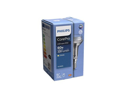 Foto van Philips LED R50 E14 4,3-60W 2700K dimbaar Philips LED R50 E14 4,3-60W 2700K dimbaar