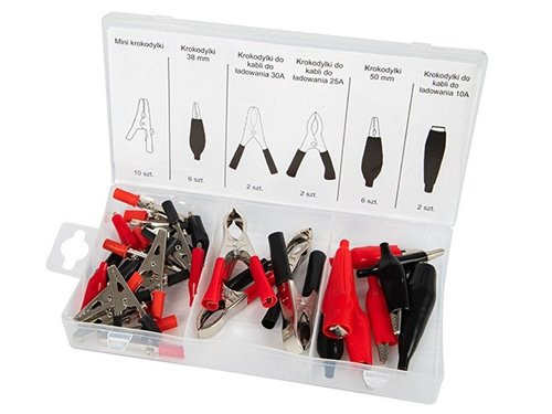 Krokodilklem geisoleerd box 28 delig