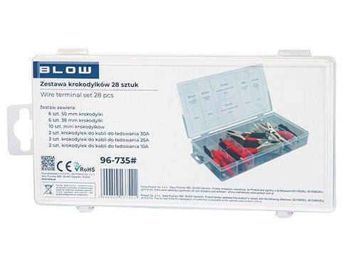 Krokodilklem geisoleerd box 28 delig