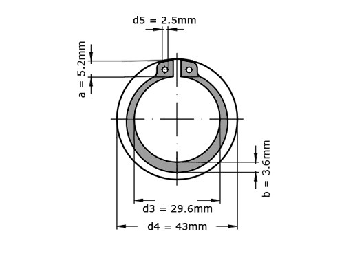 Seegerring DIN 471 32mm RVS