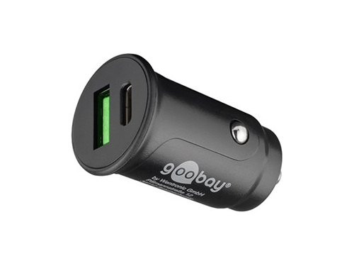 USB autolader USB-C  en USB-A 12V-24V 3A zwart