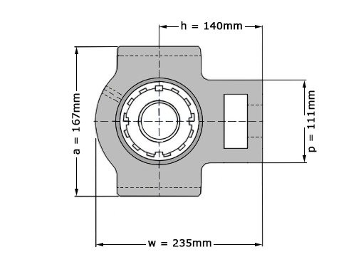 Foto van SNR Lagerblok Span UKT216 H (70mm) SNR Lagerblok Span UKT216 H (70mm)