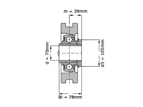 Foto van SNR Lagerblok Span UKT216 H (70mm) SNR Lagerblok Span UKT216 H (70mm)