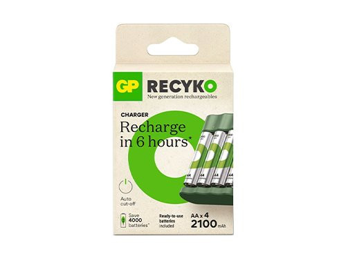 Foto van GP Batterijlader USB 3H met 4x2100mA AA batterij GP Batterijlader USB 3H met 4x2100mA AA batterij