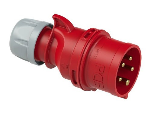 Foto van CEE 5P/32A/400V stekker rood CEE 5P/32A/400V stekker rood