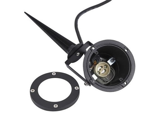 Foto van Tuinspot op spie zwart GU10 28cm outdoor IP65 Tuinspot op spie zwart GU10 28cm outdoor IP65