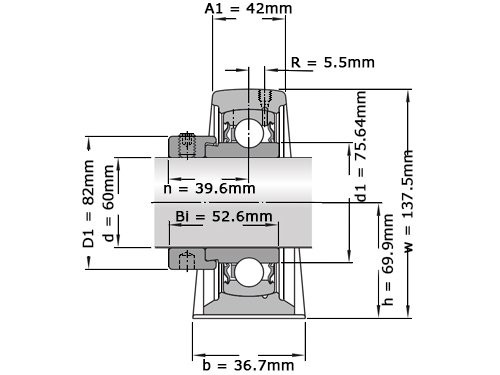 Foto van SKF Lagerblok Staand SY60 FM (60mm) SKF Lagerblok Staand SY60 FM (60mm)