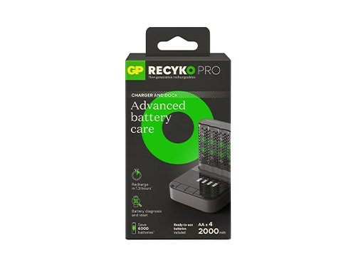 Foto van GP Batterijlader USB 1,3H met 4x2100mA AA batterij GP Batterijlader USB 1,3H met 4x2100mA AA batterij