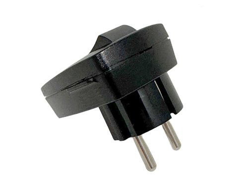 Randaarde stekker met schakelaar zwart