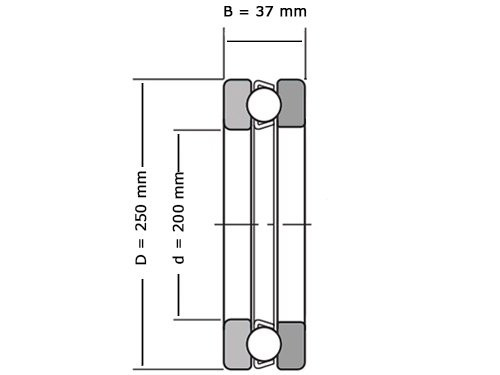 SKF Kogeltaatslager 51140 M (200x250x37mm)