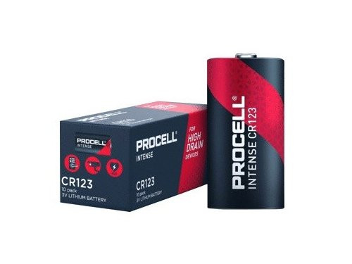 Foto van Duracell Procell Intense Lithium batterij CR123A 3V doos(10) Duracell Procell Intense Lithium batterij CR123A 3V doos(10)