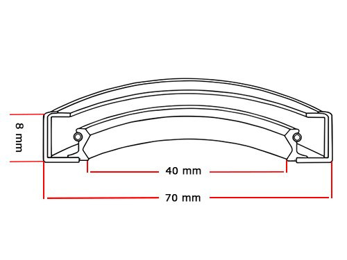 Oliekeerring 40x70x8mm BA NBR 70