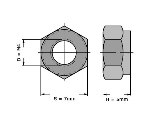 Zeskantborgmoer DIN 985 M4 RVS A2 (200 stuks)