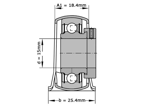 INA Lagerblok Staand PB15 (15mm)