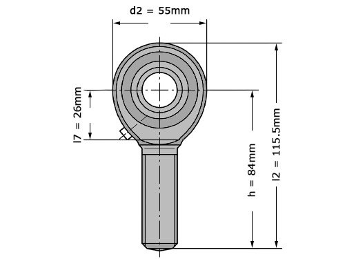 INA Stangkop GAKRB22 PC (22x55x28mm)