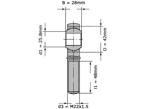 INA Stangkop GAKRB22 PC (22x55x28mm)