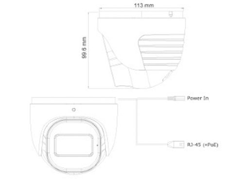 IP Camera dome 8Mpix 12V IR-led 2.8-12mm M-zoom VF