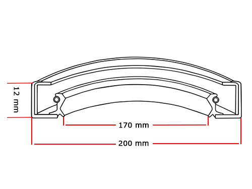 Dichtomatik Oliekeerring 170X200X12mm BA NBR 70
