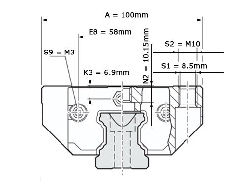 Bosch Rexroth Kogelwagen Koolstofstaal KWD-035-FLS-C1-N-1 Met Kogelketting