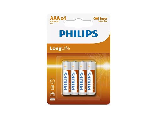Foto van Philips Longlife batterij AAA blister(4) Philips Longlife batterij AAA blister(4)