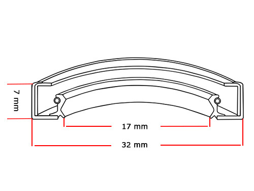 Dichtomatik Oliekeerring 17x32x7mm BASL NBR 70